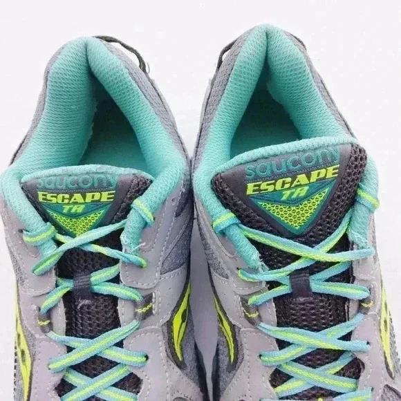 SAUCONY ESCAPE TR  Run Trail Running Hiking Shoes Gray Teal Womens Sz 9.5 - Picture 5 of 8